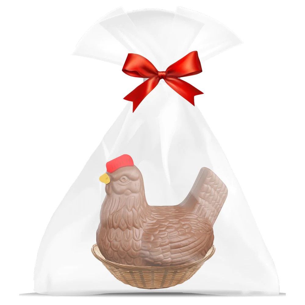 Poule ardoise en chocolat - 31cm - garnie oeufs et fritures - 1kg