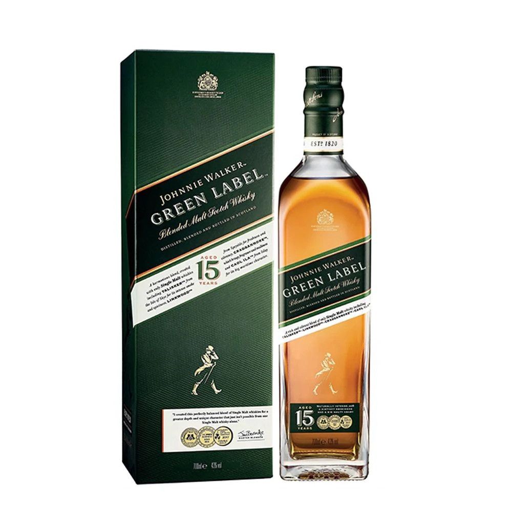 Whisky Johnnie Walker - Green Label - 15 ans - 43° - 70cl