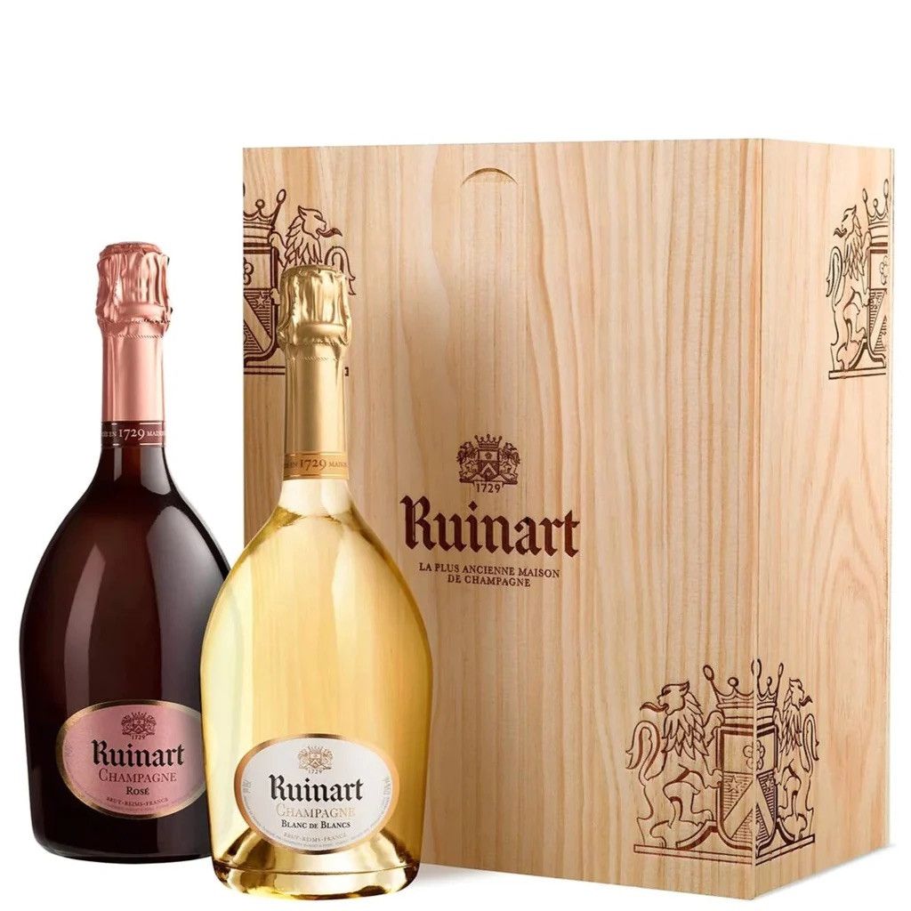 Coffret Duo Champagnes Ruinart blanc de blancs et rosé - 2 x 75cl