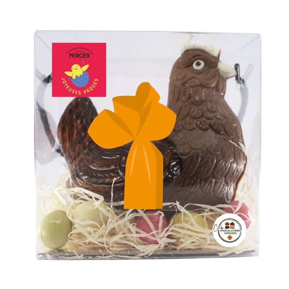 La poule suzette en chocolat au lait, garnie - 200g