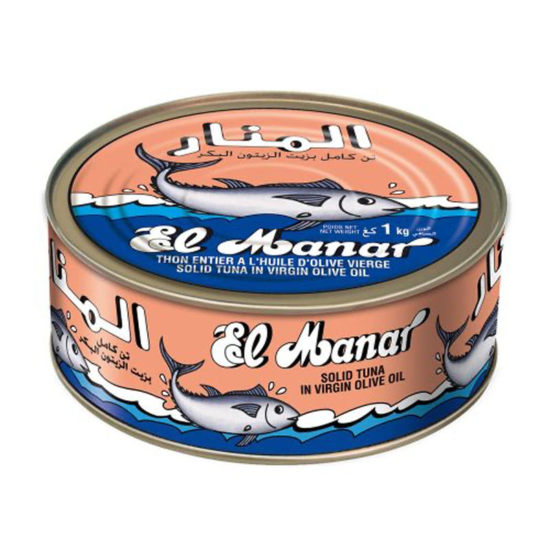 Thon entier à l'huile d'olive 800 gr (El Manar)