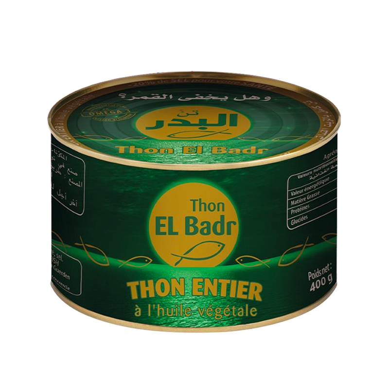 Thon à l'huile végétale 400 gr (El Badr)