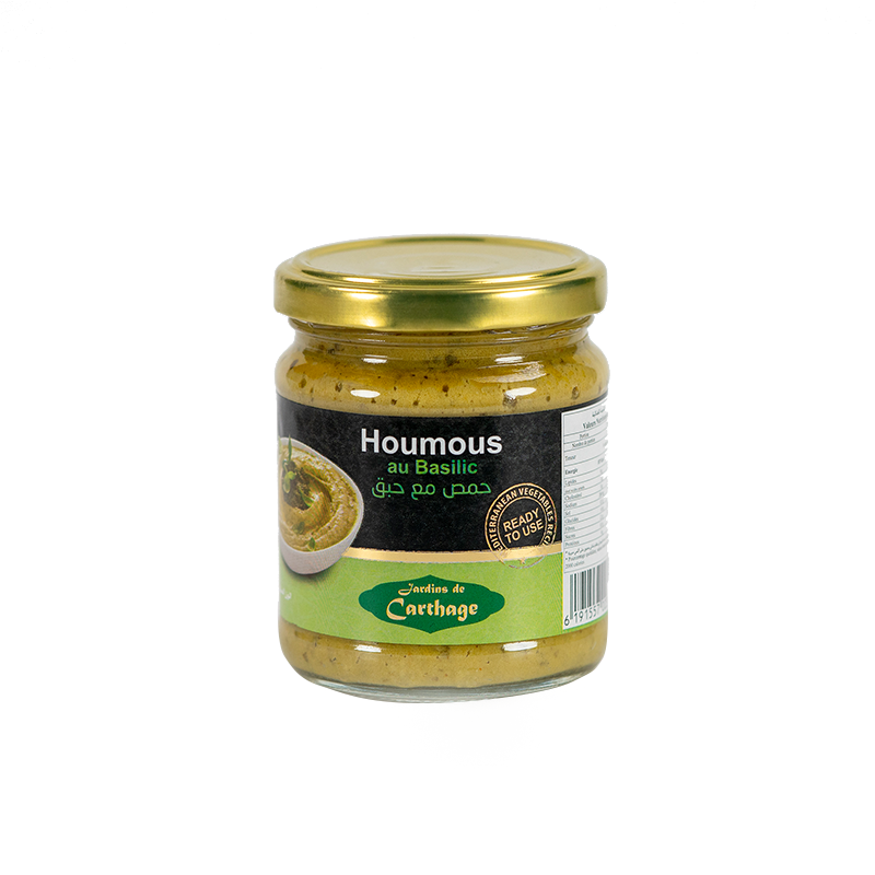 Houmous basilic 200 gr  (Jardins de Carthage)