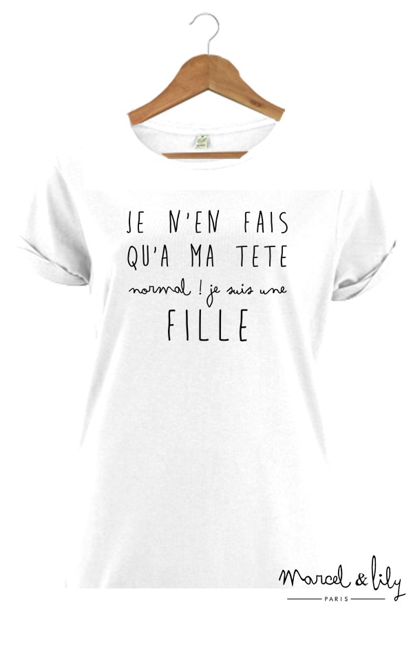 Tee-shirt bio femme + pochon tissu  "Je n'en fais qu'à ma tête"