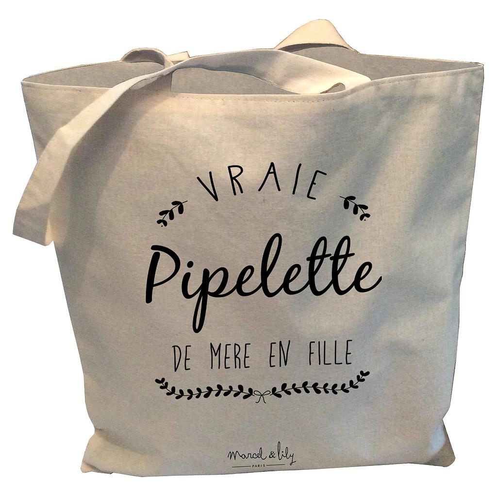 Tote-Bag réversible écru "Pipelette"