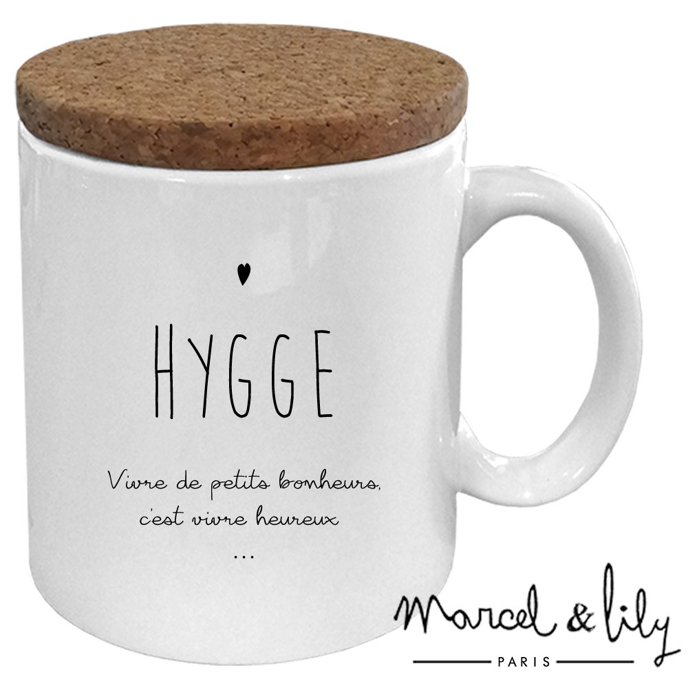 Mug avec son couvercle en liège  "Hygge"