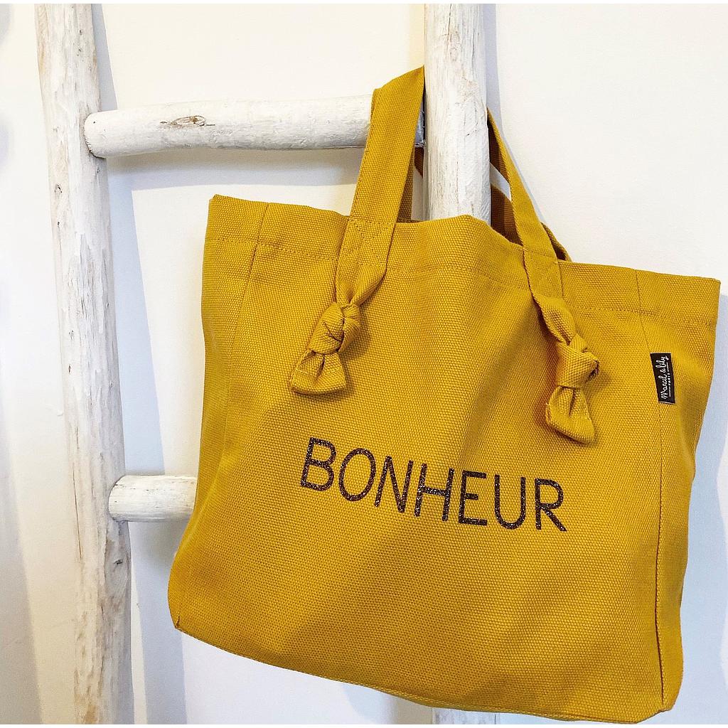 Mini Cabas Lily  moutarde " Bonheur"