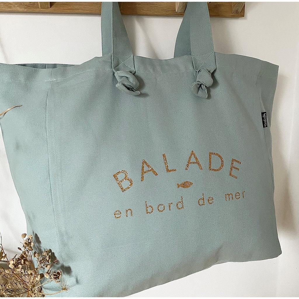 Cabas Lily - Bleu Caraïbe " Balade en bord de mer"