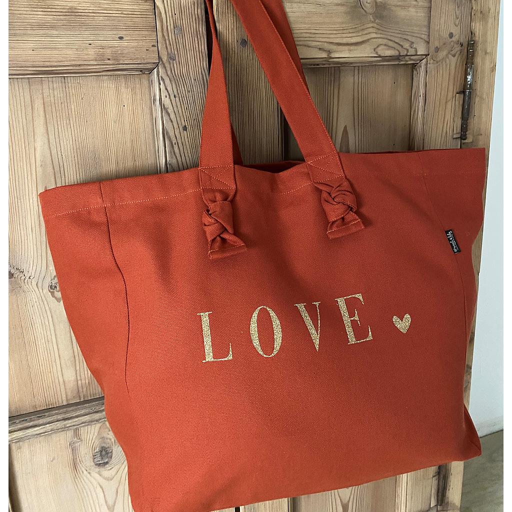 Cabas Lily brique "Love"
