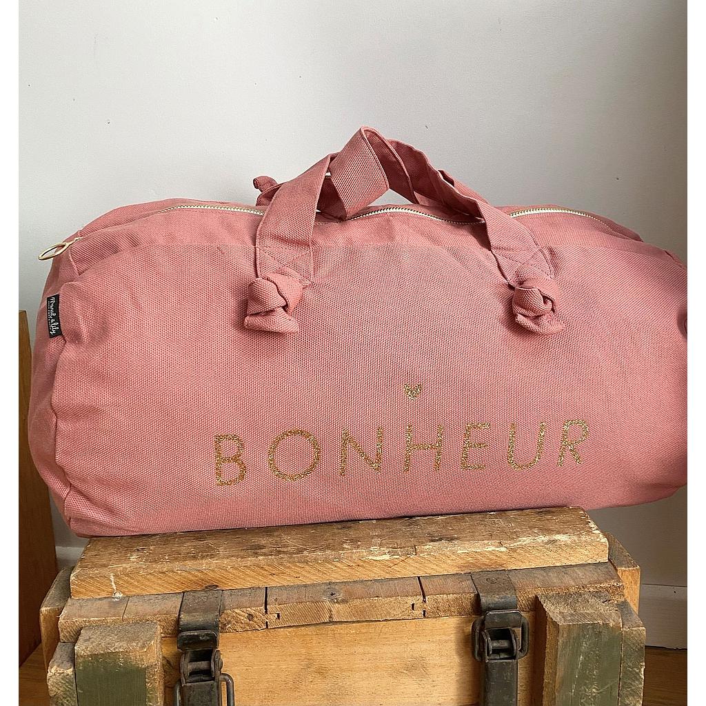 Sac Polochon vieux rose - Bonheur
