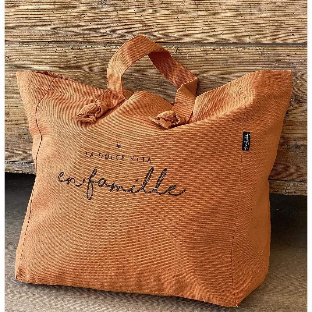 Cabas Lily- orange confite "La Dolce Vita en Famille"