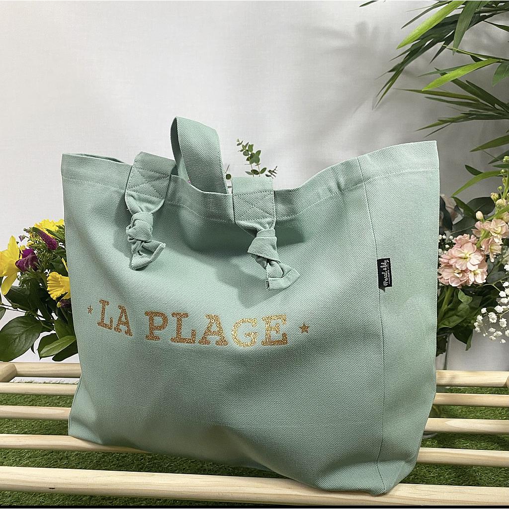 Cabas Lily- Céladon- LA PLAGE
