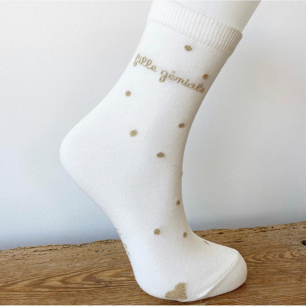Chaussettes  "Fille géniale" - Milk/Brillo
