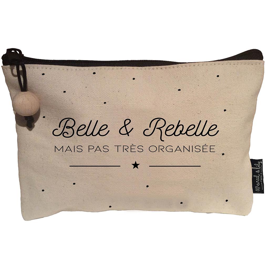 Trousse en coton écru "Belle et Rebelle"