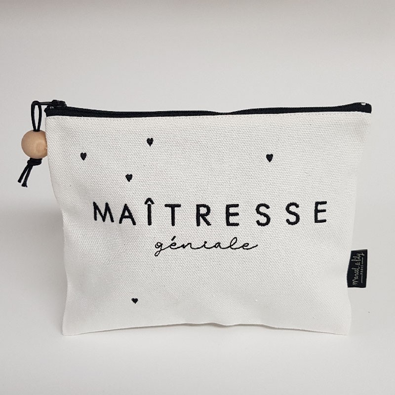 Trousse brodée "Maîtresse"