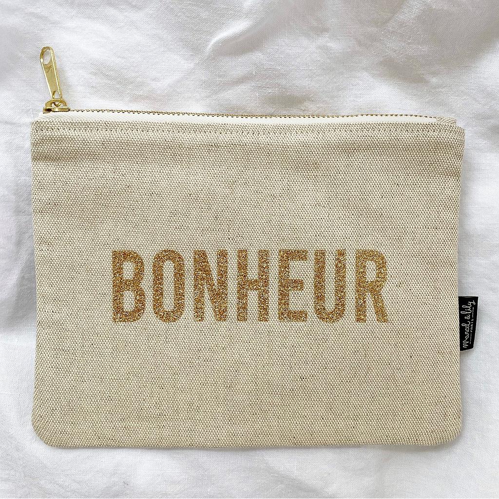 Trousse en lin-coton "Bonheur"