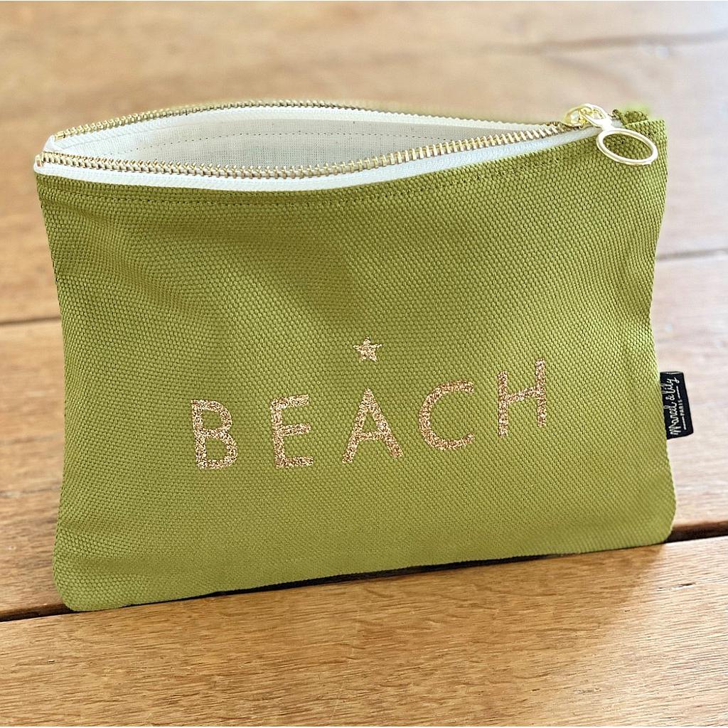 Trousse vert avocat  "BEACH"