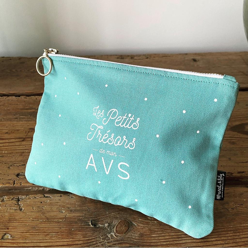 Trousse turquoise "Les petits trésors de mon AVS"