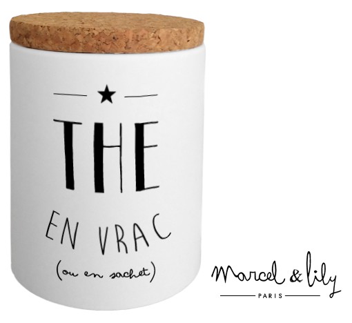 Pot avec son couvercle en liège "Thé en vrac"