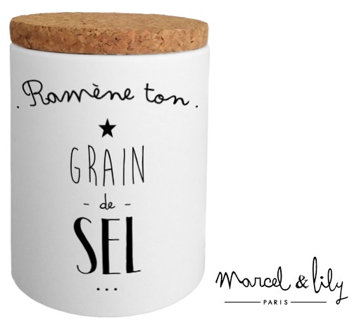 Pot avec son couvercle en liège "Grain de Sel"