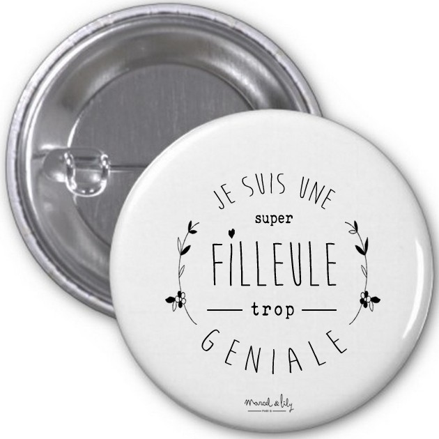 Lot de 5 Badges Je suis une filleule trop géniale
