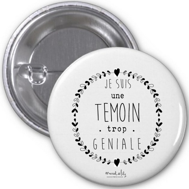 Lot de 5 Badges Témoin Géniale