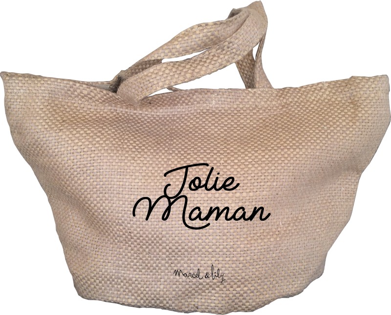 Sac Cabas en jute "Jolie Maman"