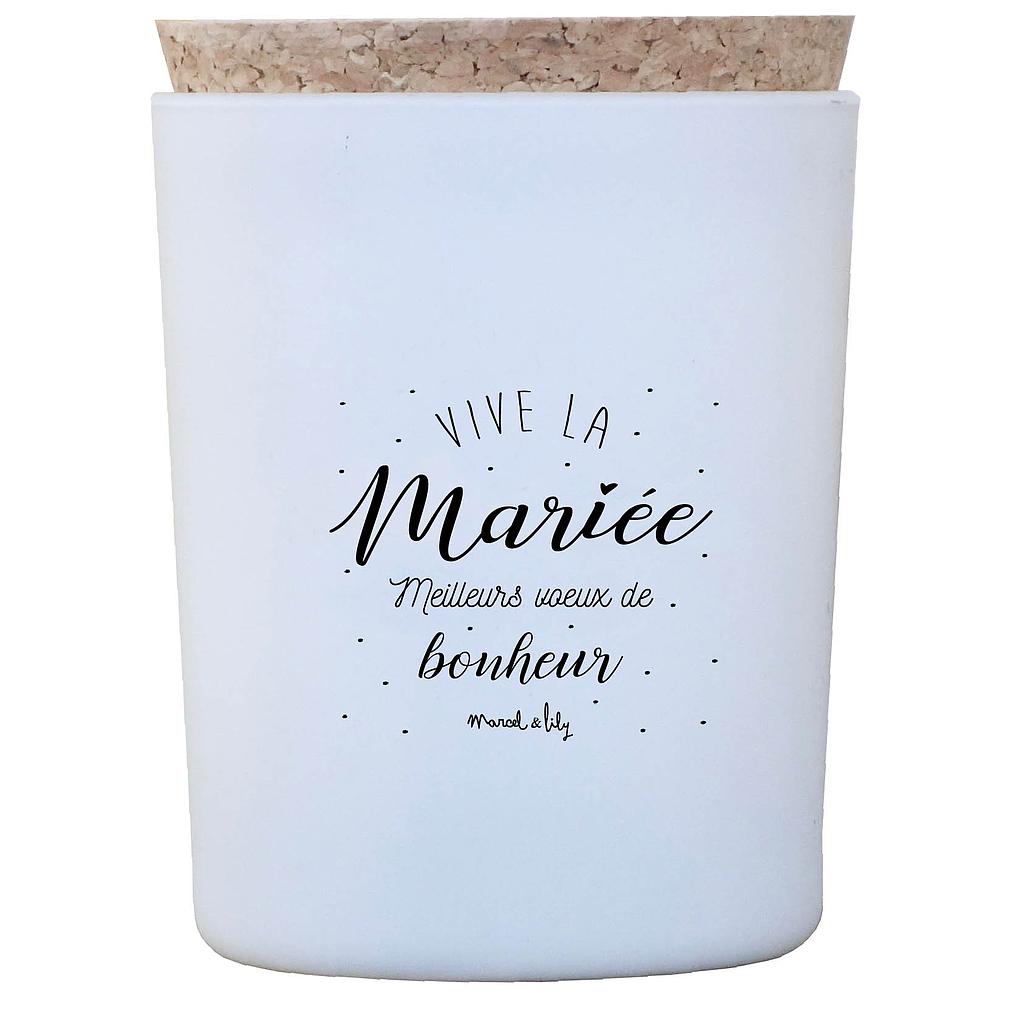 Bougie  "Vive la Mariée" - Bouquet de Lys blancs