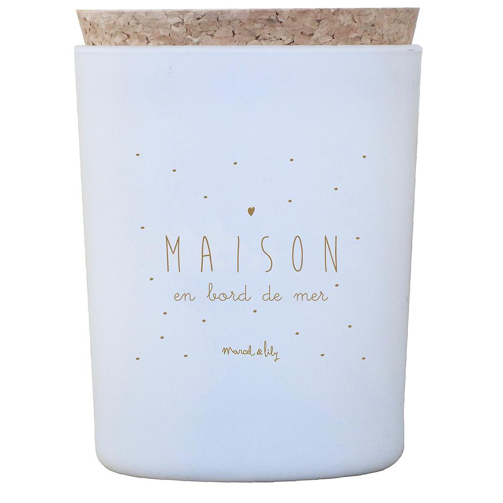 Bougie "Maison en bord de mer"  Bois flotté