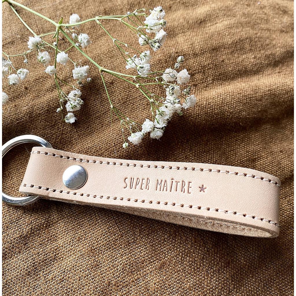 Porte clefs - Cuir naturel "Maître"