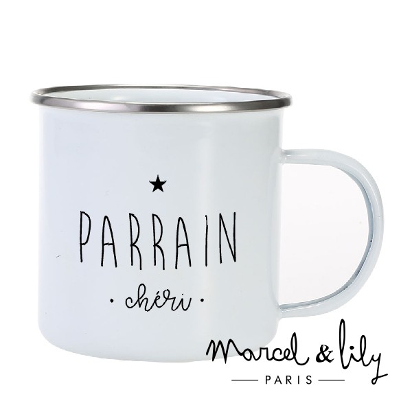 Tasse émaillée "Parrain chéri"