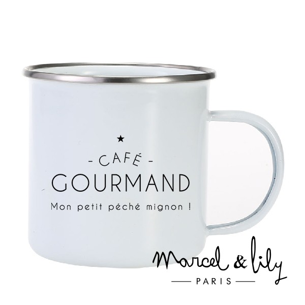 Tasse émaillée "Café Gourmand"