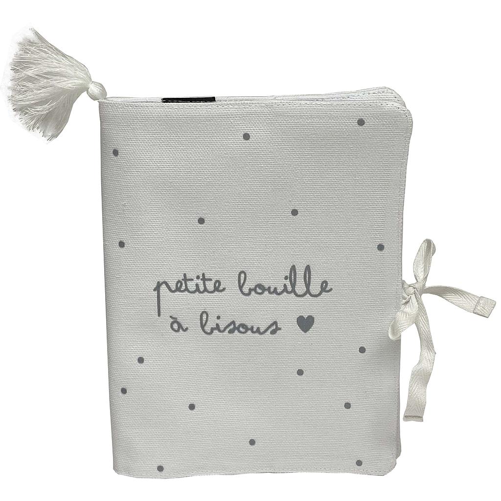 Protège Carnet de Santé "Petite Bouille à Bisous" - Gris