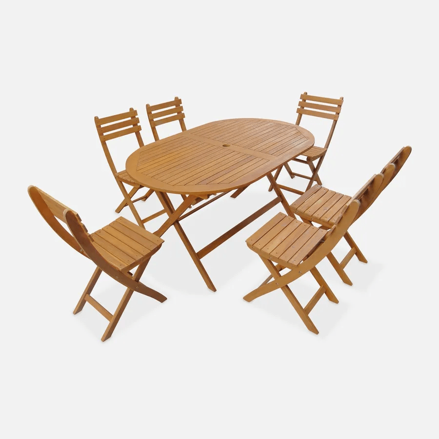 Salon de jardin bois - 6 personnes