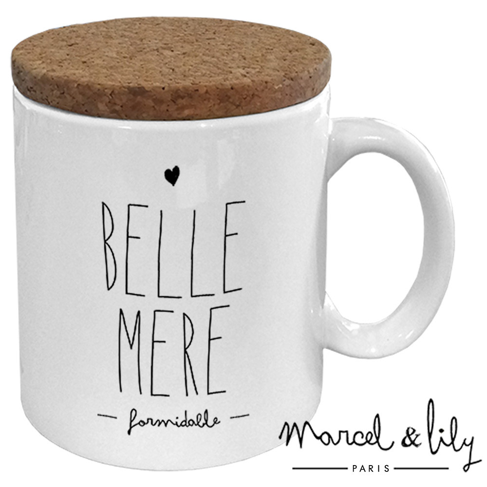 Mug avec son couvercle en liège  "Belle Mère"