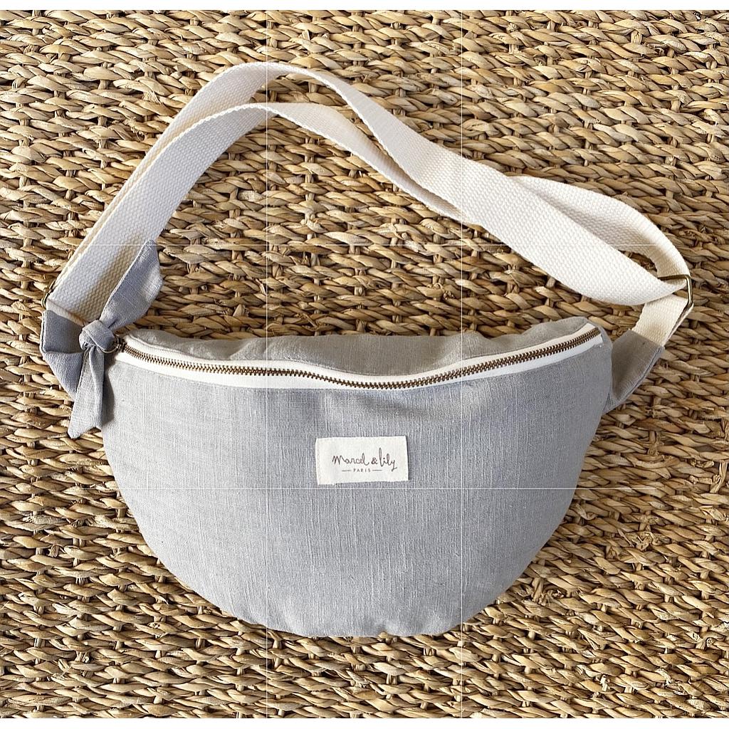 Sac Banane 100% lin -gris nuage