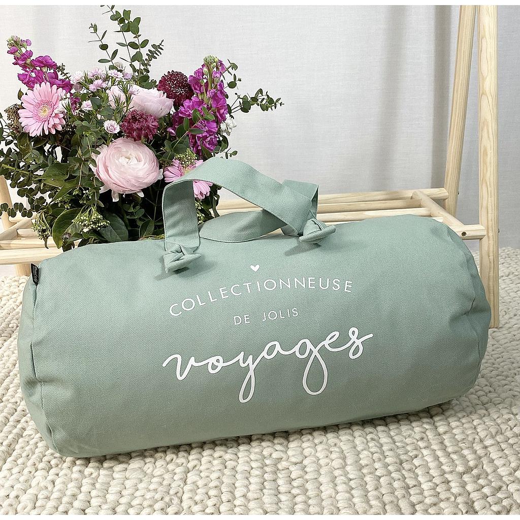 Sac Polochon-Céladon - Collectionneuse de jolis voyages