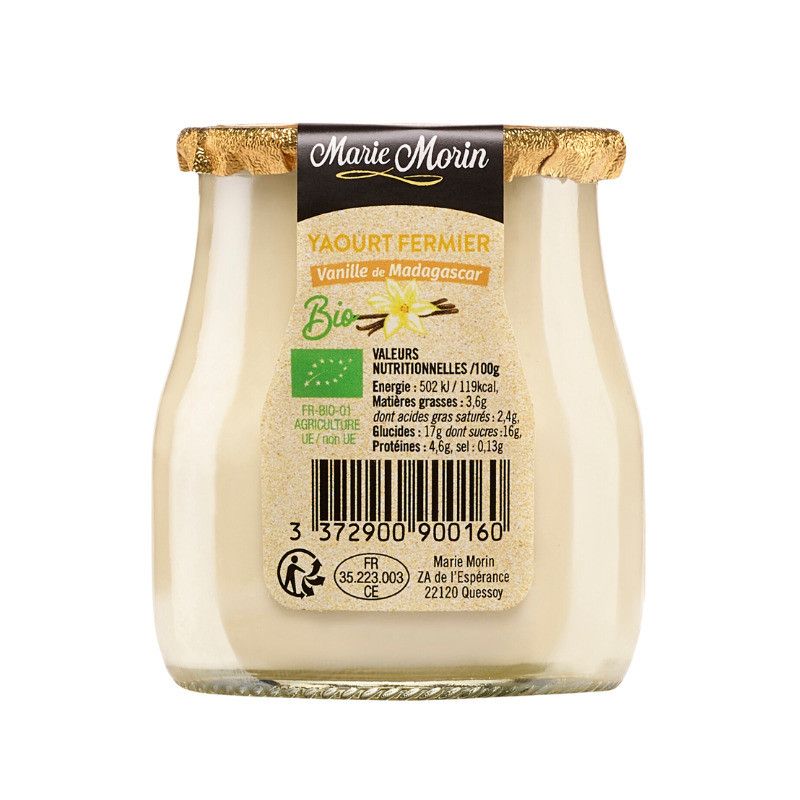 Yaourt fermier vanille BIO - 140g