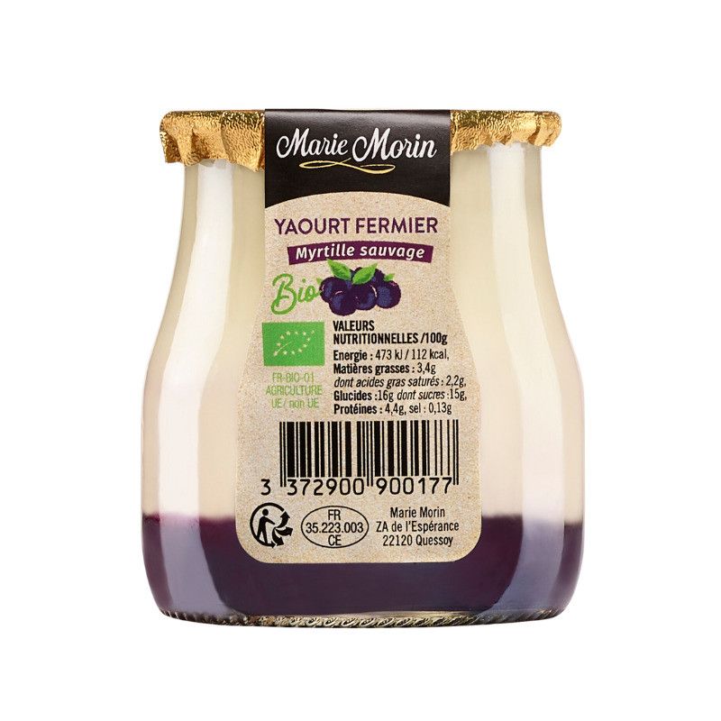 Yaourt fermier myrtille BIO - 140g