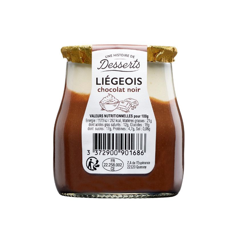 Chocolat liégeois au chocolat noir - 130g