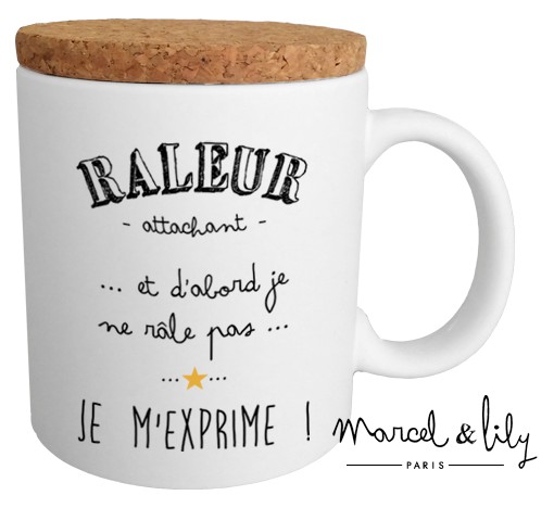Mug avec son couvercle en liège "râleur"