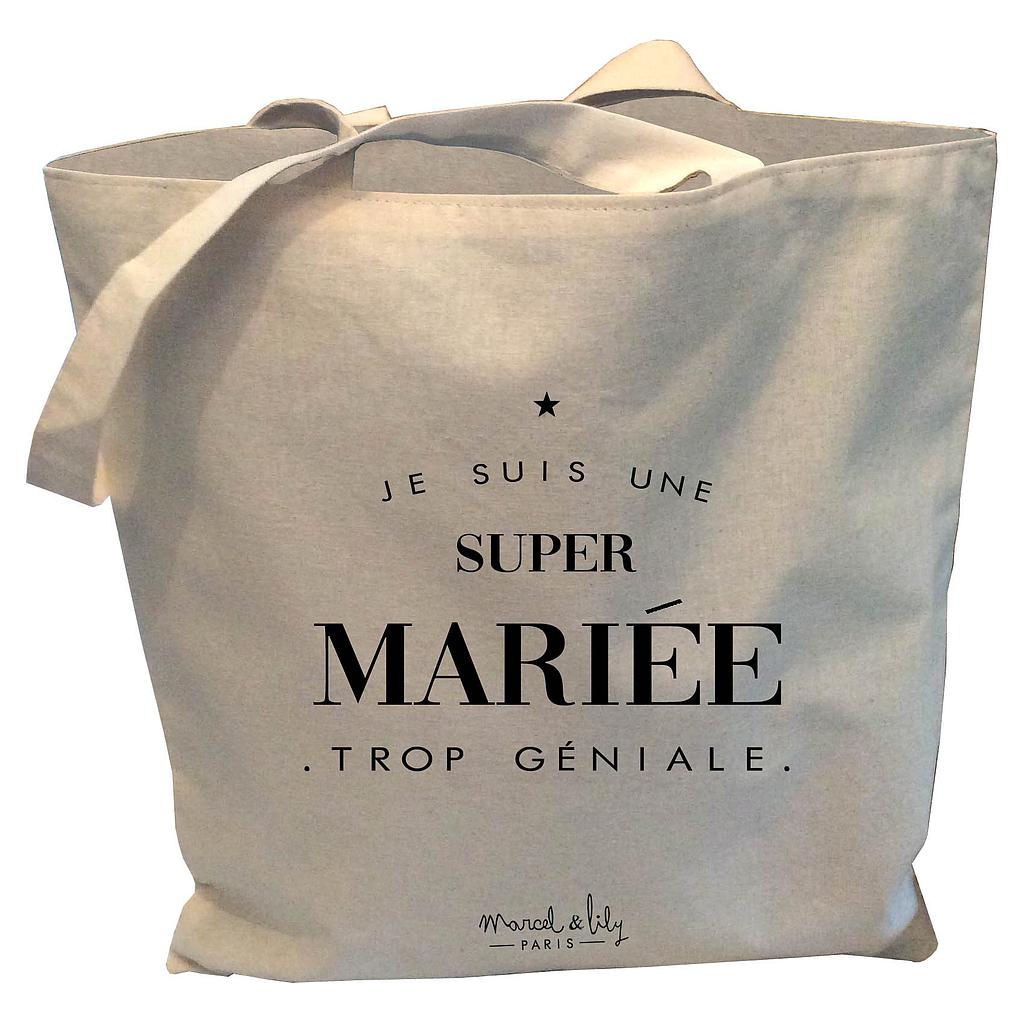 Tote-Bag réversible écru "Super Mariée"