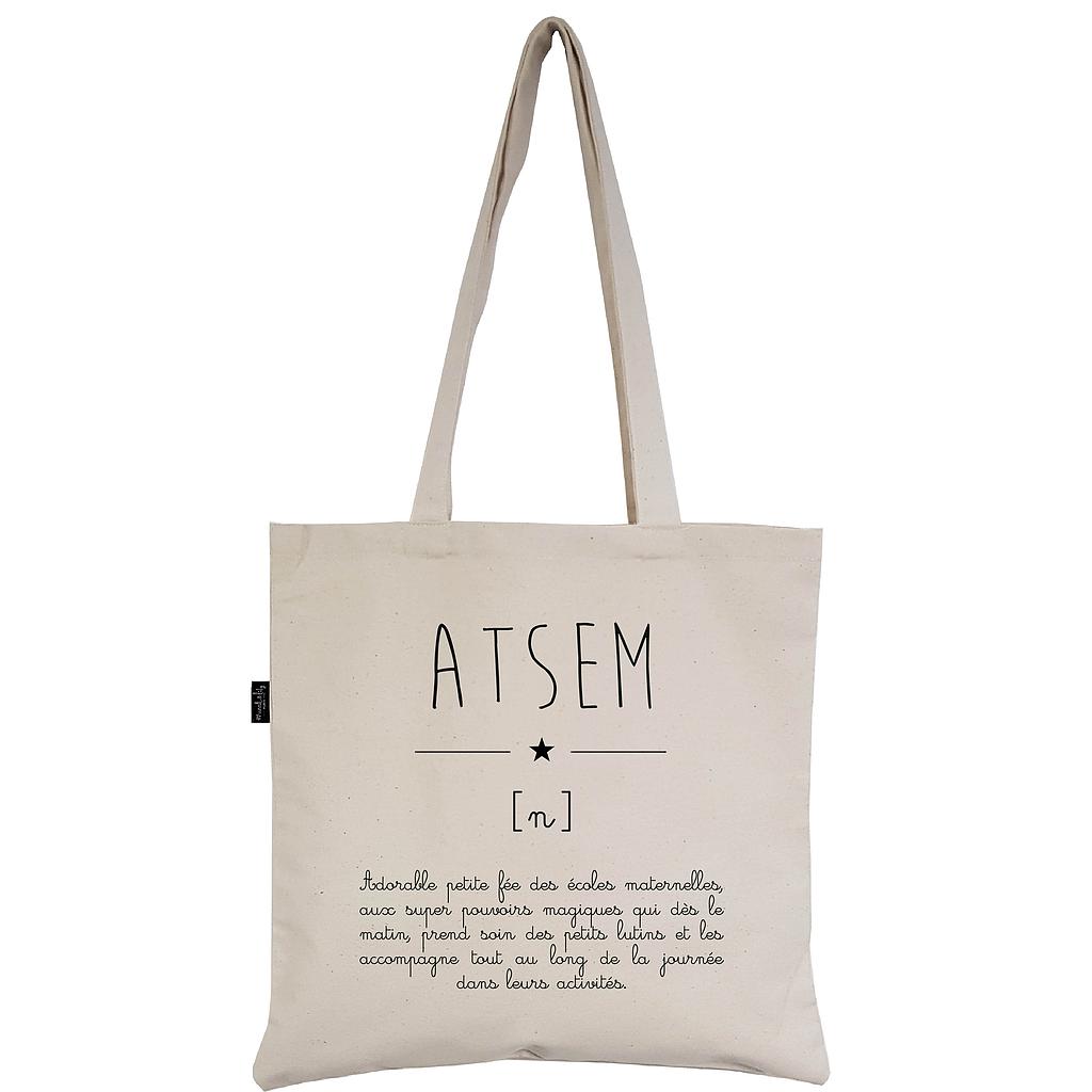 Tote-Bag écru "ATSEM Définition" + pochon