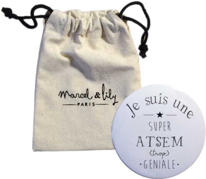 Maxi Miroir de poche "Je suis une super ATSEM trop géniale"