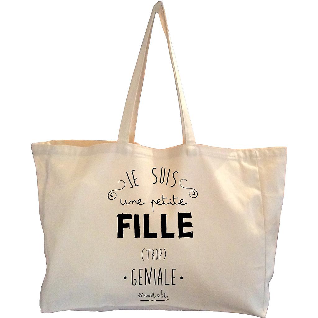 Mini Bag "Je suis une petite fille trop géniale"