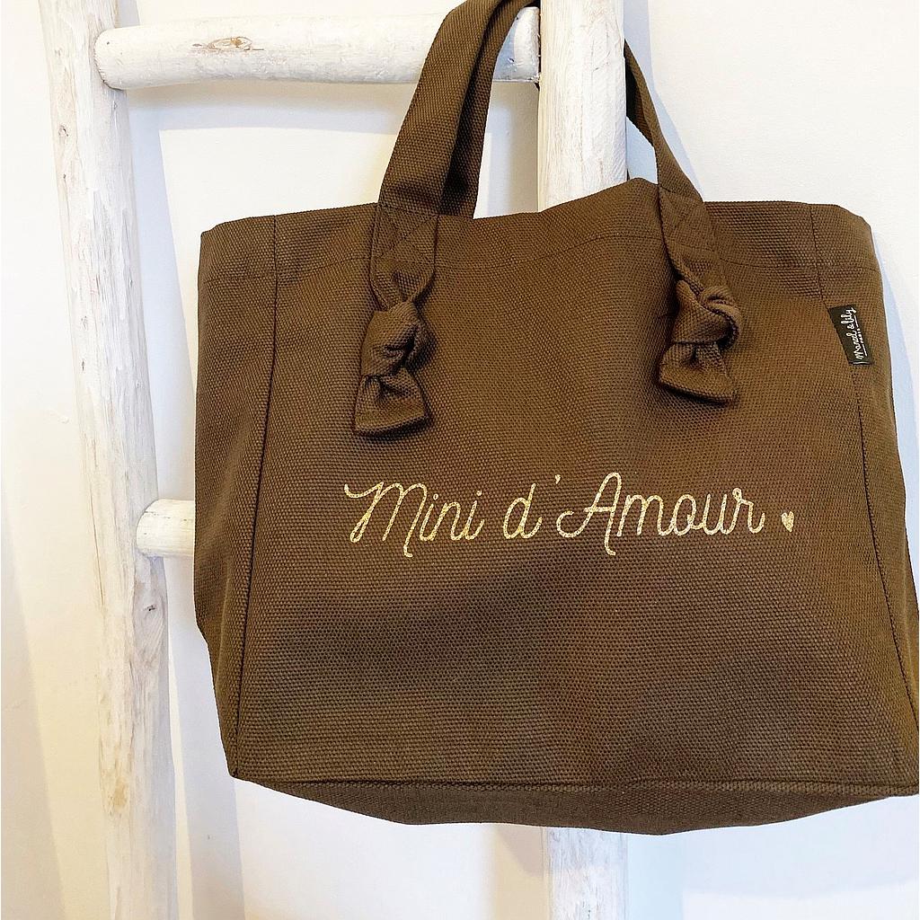Mini Cabas Lily  chocolat "Mini d'Amour"