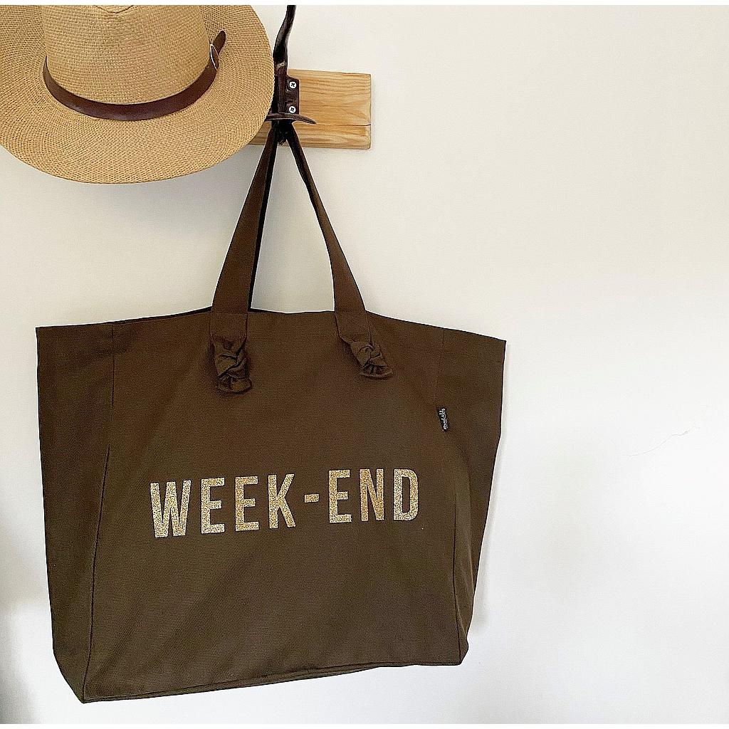 Cabas Lily Chocolat "WEEK-END"
