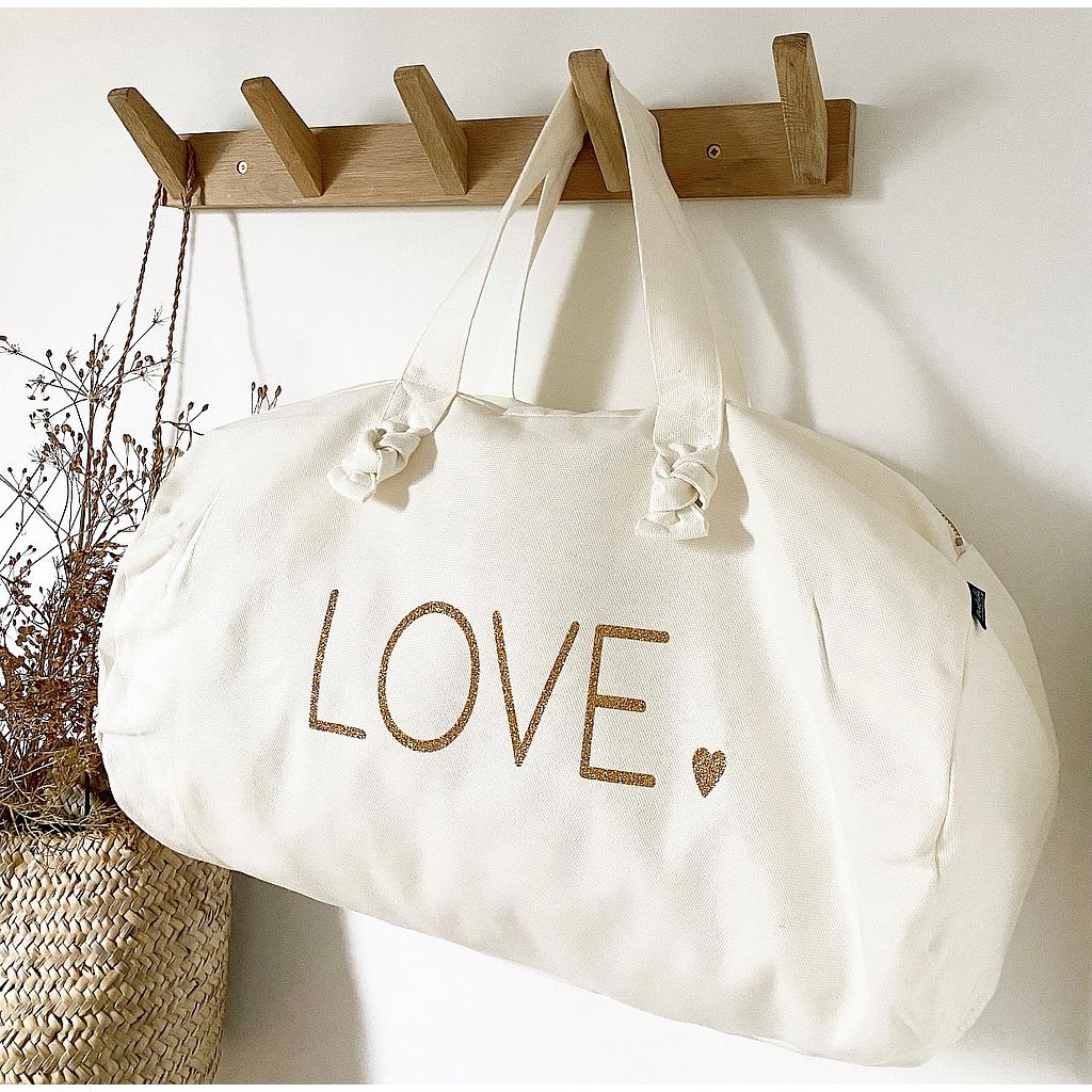 Sac Polochon blanc milk - love