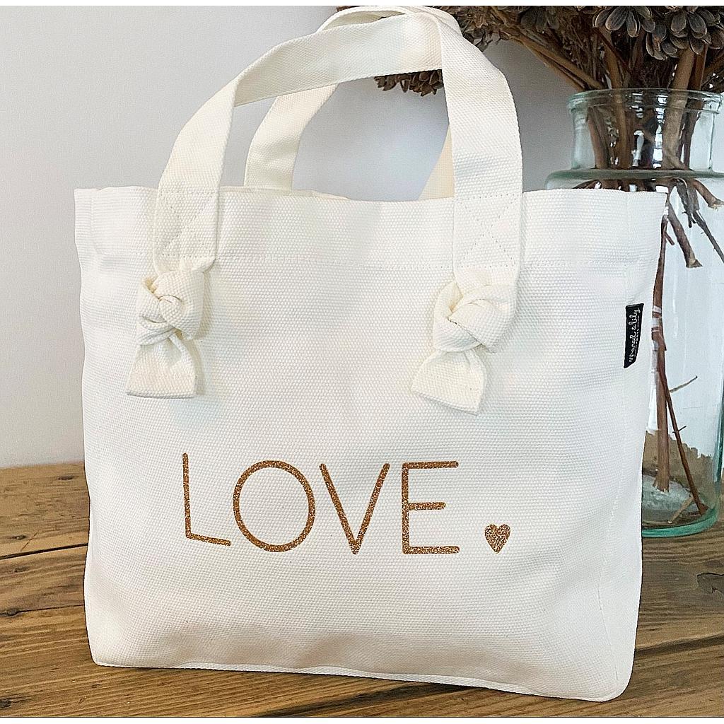 Mini Cabas Lily milk "LOVE"