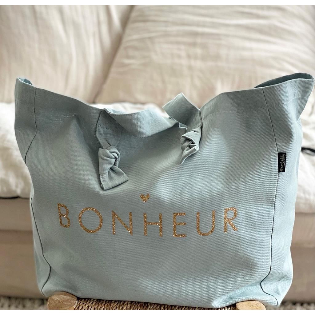 Cabas Lily - bleu caraïbe "Bonheur"